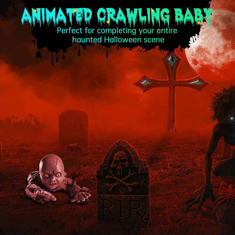 Animated Auto Crawling Zombie Baby Halloween Prop