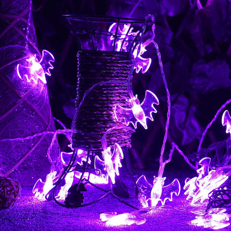 DIY Halloween Lights Bat String Light 15FT Battery Operated Purple
