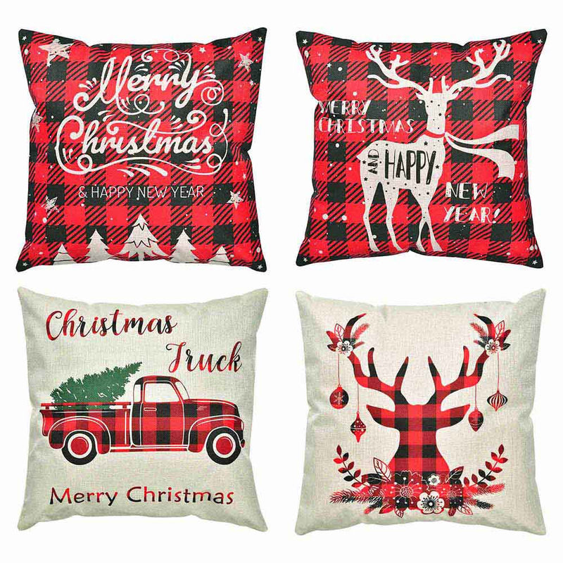 DIY Christmas Decorations Pillow Covers Set(4) 18"