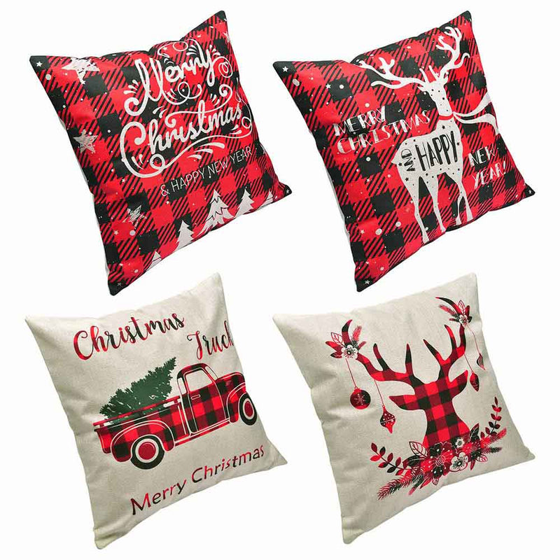 DIY Christmas Decorations Pillow Covers Set(4) 18"