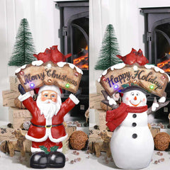 Santa Snowman Figurine with Light Christmas Gift 12