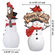Santa Snowman Figurine with Light Christmas Gift 12"