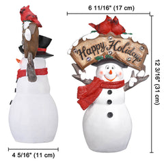 Santa Snowman Figurine with Light Christmas Gift 12