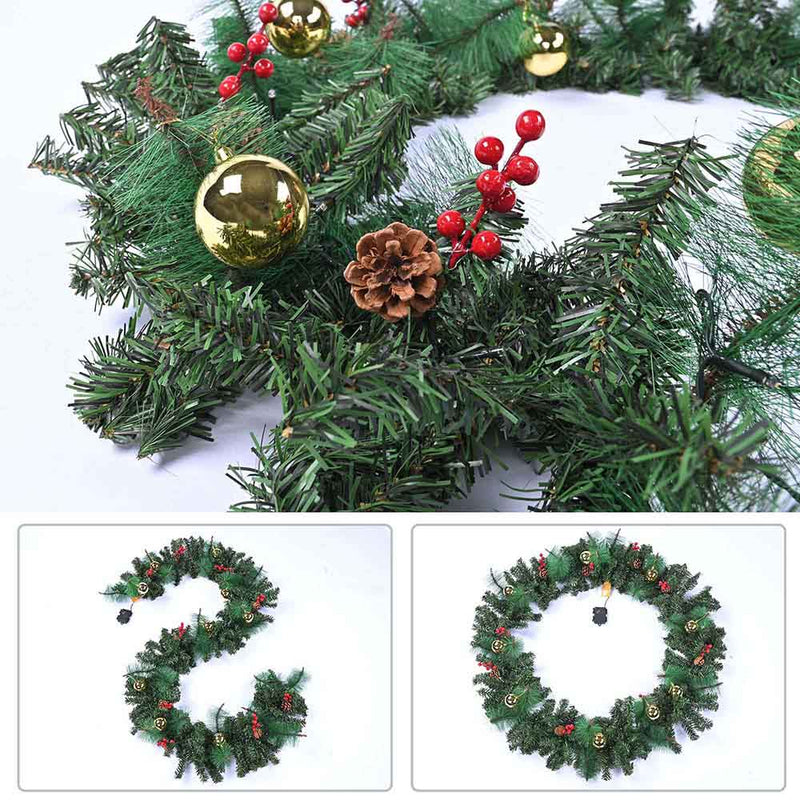 DIY Decoration Christmas Garland with Lights Battery Operated 9ft