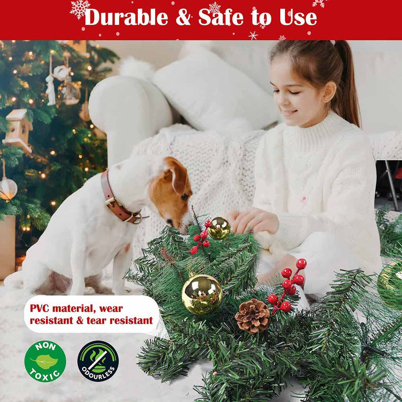 DIY Decoration Christmas Garland with Lights Battery Operated 9ft