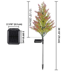 Solar Garden Lights Set of 2 Christmas Pine Tree with Stakes