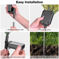Solar Garden Lights Set of 2 Christmas Pine Tree with Stakes