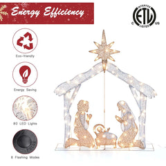 4ft Chasing Light Up Nativity for Yard Outdoor Christmas