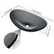 Bathroom Sink Tempered Glass Countertop Sink Oval Gray 22x14"