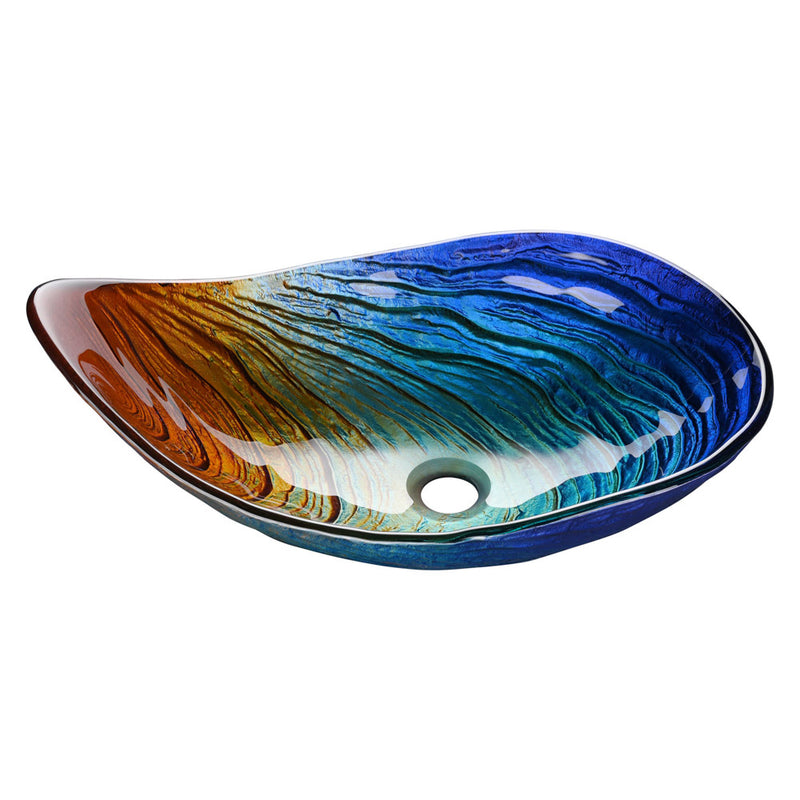 Bathroom Sink Tempered Glass Countertop Vanity Sink Abalone Shell