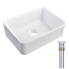 Aquaterior Rectangular Bathroom Vessel Sink wth Drain & Tray 16