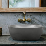 Aquaterior 16" Gray Vessel Sink with Pop Up Drain