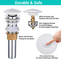 Aquaterior Bowl Sink with Drain & Strainer Round 16