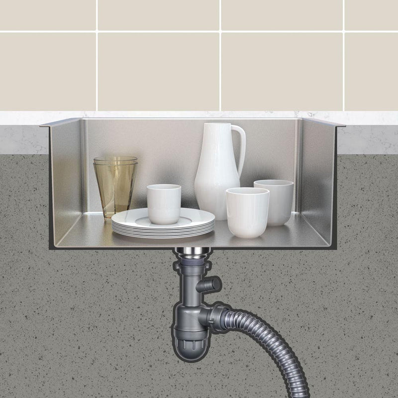 23" Undermount Single Stainless Kitchen Sink with Drain Basin Rack
