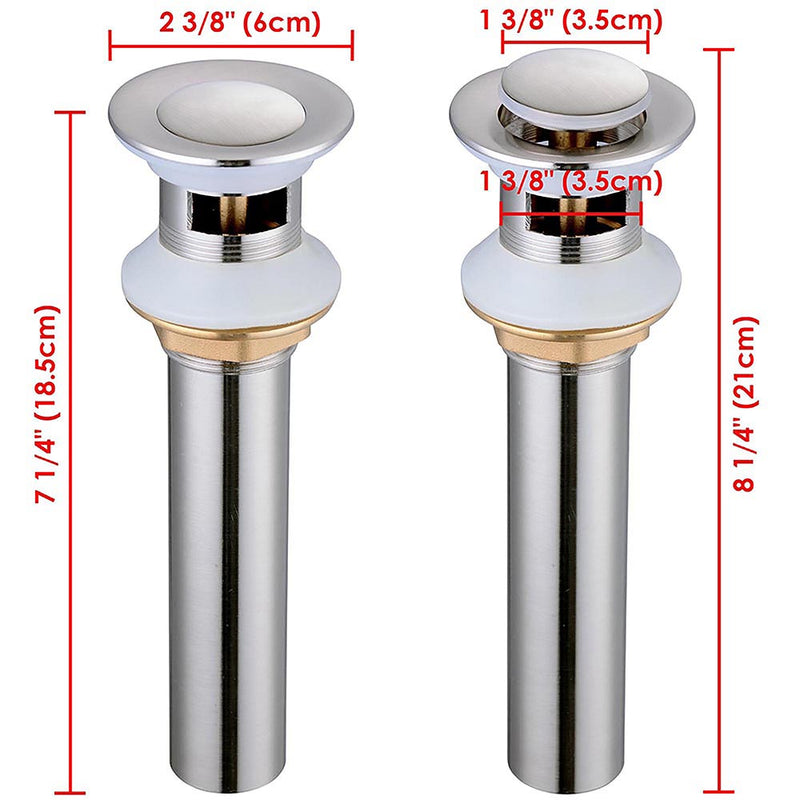 1 1/2" Vessel Sink Overflow Pop-Up Drain