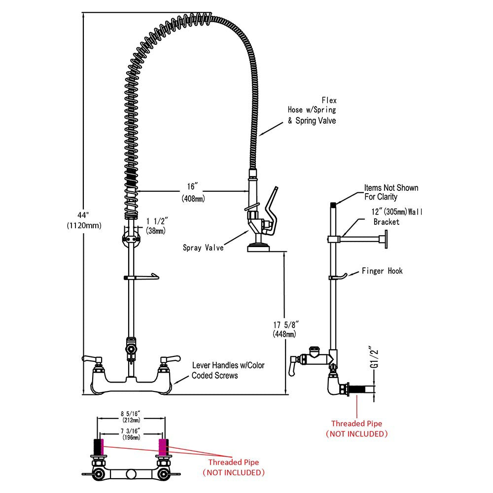 DIY Commercial Style Pull Down Kitchen Pre Rinse Faucet The DIY Outlet   81fau01 12aof Chr.v1 09a 