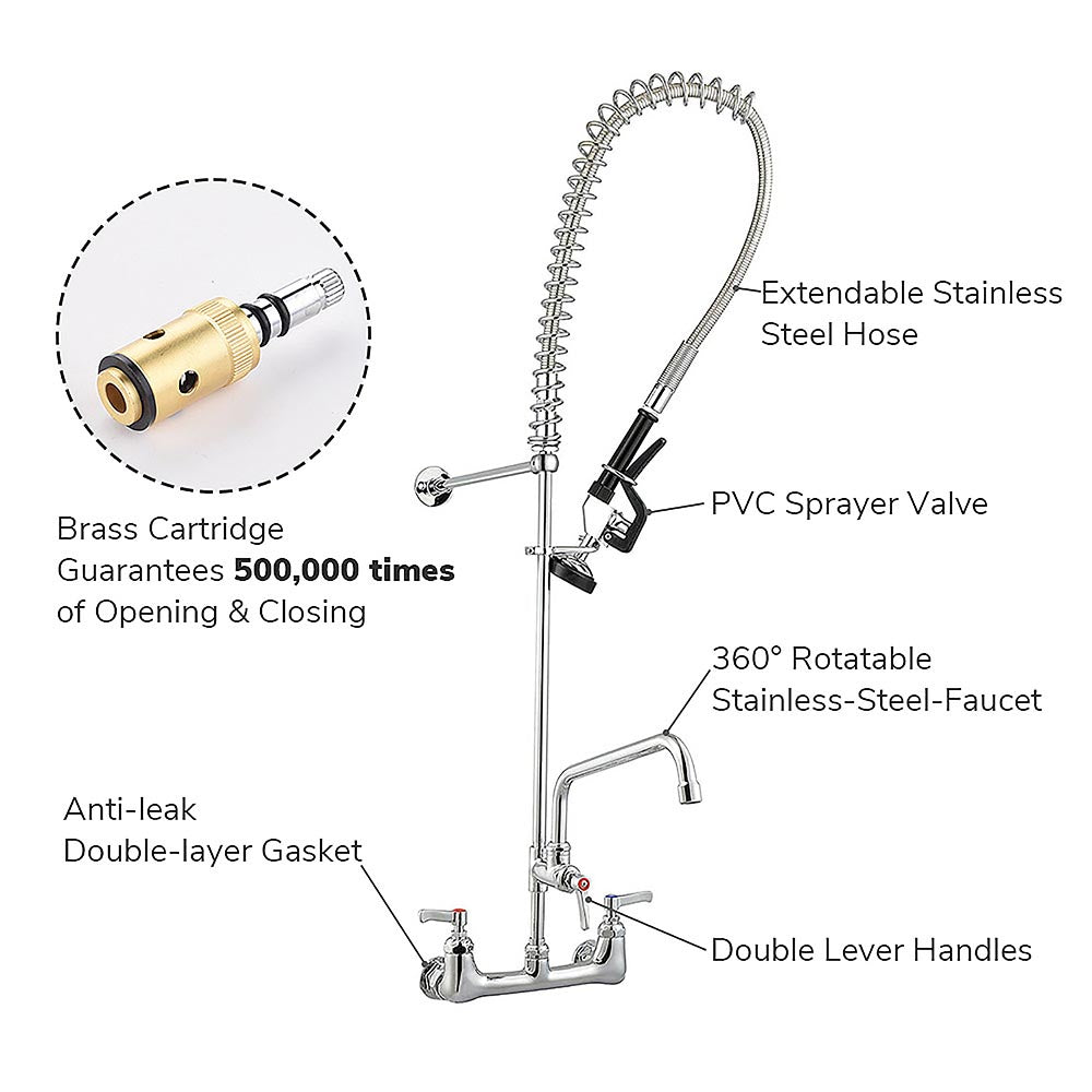 DIY Commercial Style Pull Down Kitchen Pre Rinse Faucet The DIY Outlet   81fau01 12aof Chr.v1 14a 