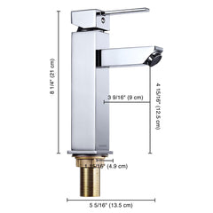 Aquaterior Bathroom Faucet Single-Hole Square 8