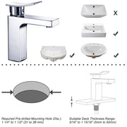 Aquaterior Bathroom Faucet Single-Hole Square 7.5"H