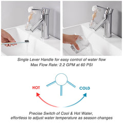 Aquaterior Bathroom Faucet Single-Hole 7.5