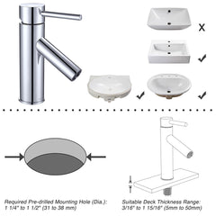 Aquaterior Bathroom Faucet Single-Hole 7.5