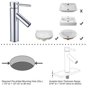 Aquaterior Bathroom Faucet Single-Hole 9"H