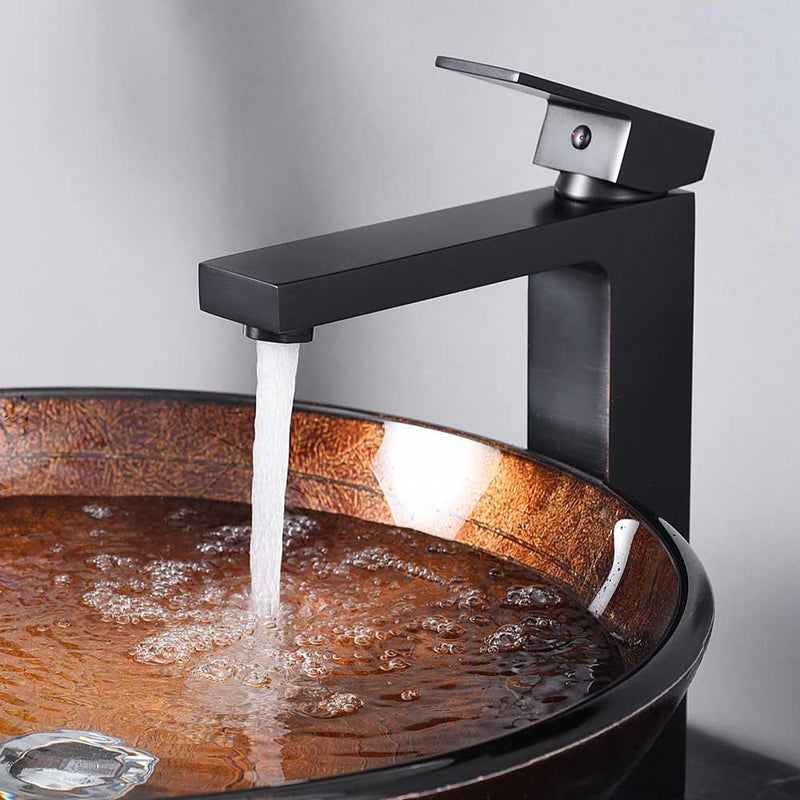 Aquaterior Vessel Sink Faucet Single-Hole 10.4"H Square