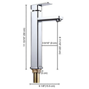 Aquaterior Vessel Sink Faucet Single-Hole 11.8"H Square