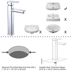 Aquaterior Vessel Sink Faucet Single-Hole 11.8