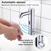 Auto Sensor Touchless Bathroom Faucet Hot & Cold 10"