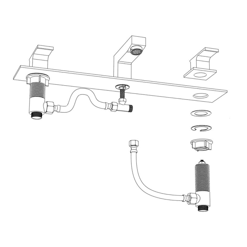 Aquaterior Widespread Bathroom Faucet 3-Hole 2-Handle 4"H