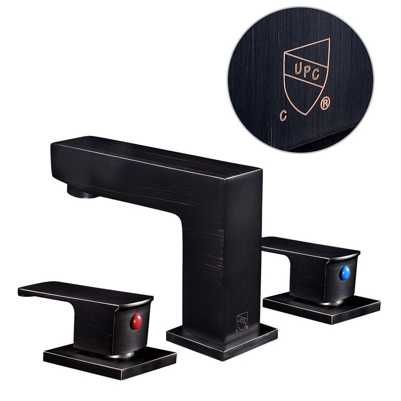 Aquaterior Widespread Bathroom Faucet 3-Hole 2-Handle 4"H