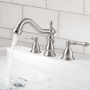 Aquaterior Bathroom Widespread Faucet with Drain 2-Handle 6"H