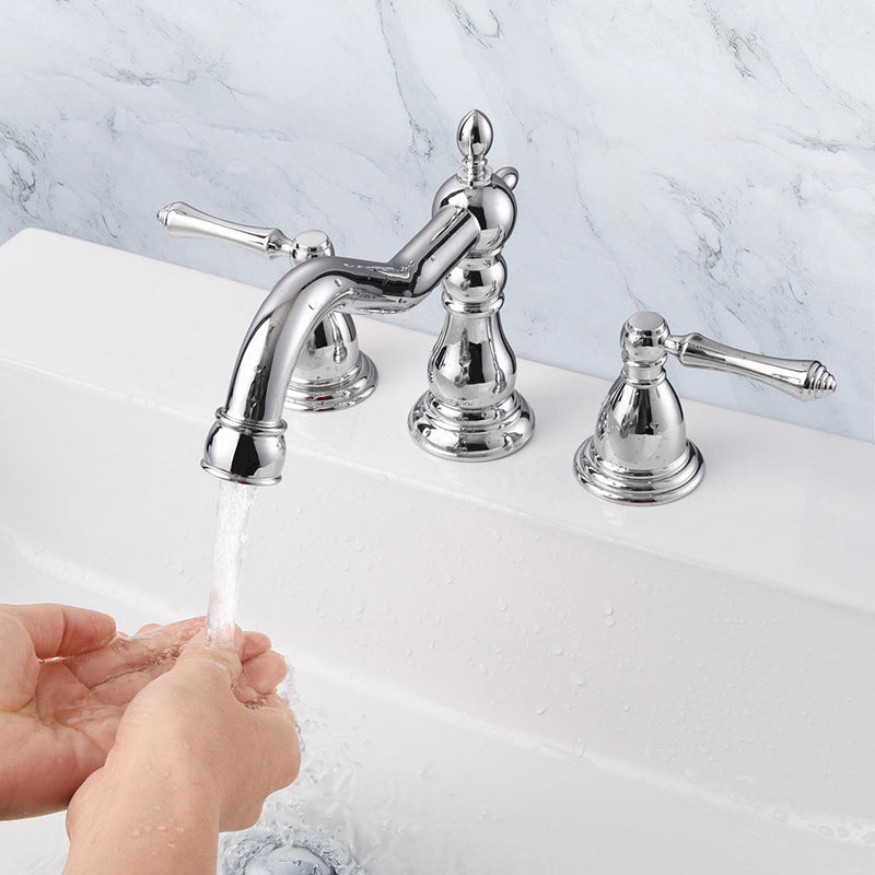 Aquaterior Bathroom Widespread Faucet with Drain 2-Handle 6"H