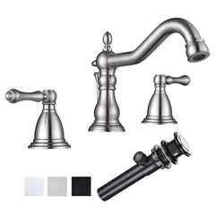 Aquaterior Bathroom Widespread Faucet with Drain 2-Handle 6
