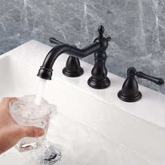 Aquaterior Bathroom Widespread Faucet with Drain 2-Handle 6