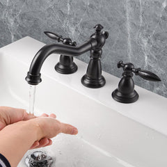 Aquaterior Bathroom Widespread Faucet 2-Handle Hot & Cold 6