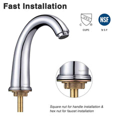 Aquaterior Bathroom Widespread Faucet 2-Handle Hot & Cold 6.7