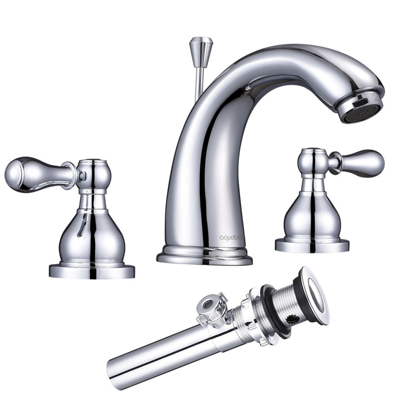 Aquaterior Bathroom Widespread Faucet w/ Popup Drain 2-Handle 4.7"H