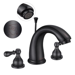 Aquaterior Bathroom Widespread Faucet w/ Popup Drain 2-Handle 4.7