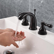 Aquaterior Bathroom Widespread Faucet w/ Popup Drain 2-Handle 4.7"H
