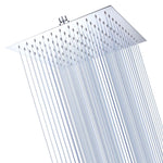 Large Rainfall Shower Head Square Stainless Steel 12"