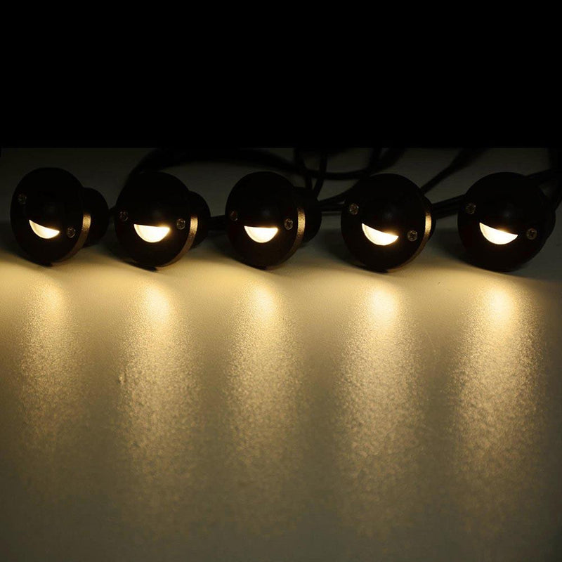 10x Waterproof LED Step Deck Lights w/ Transformer Warm White