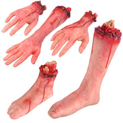 Halloween Party Diy 5pcs Severed Hands Foot Leg Props Set