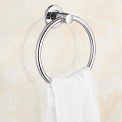 Wall-Mounted Stainless Steel Towel Ring Chrome Finish