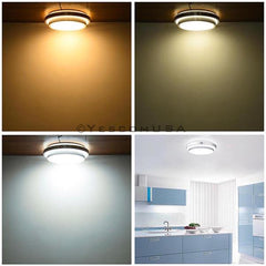 Kitchen Ceiling Light Dimmable Round Flush Mount Remote 24W 16in